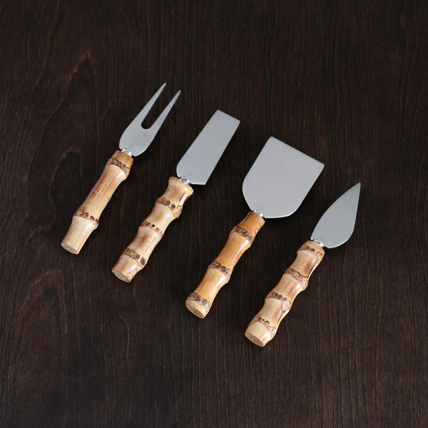 VIDA Bamboo SILVER Stainless Cheese Set of 4