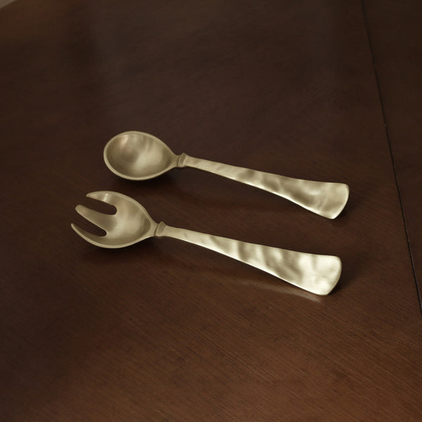 SIERRA MODERN Large Salad Servers (Brushed Gold)