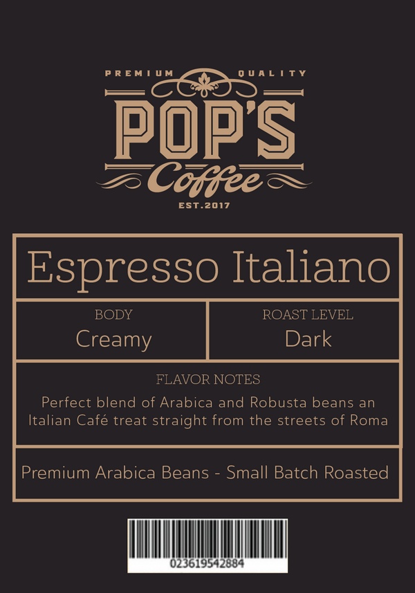 Espresso Italiano Pop's Premium Coffee 14oz bag whole bean