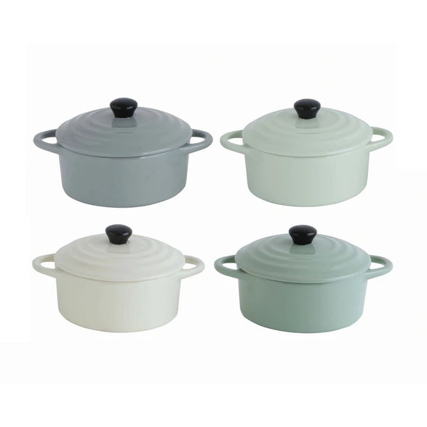 Stoneware Mini Baker with Lid, Multiple colors