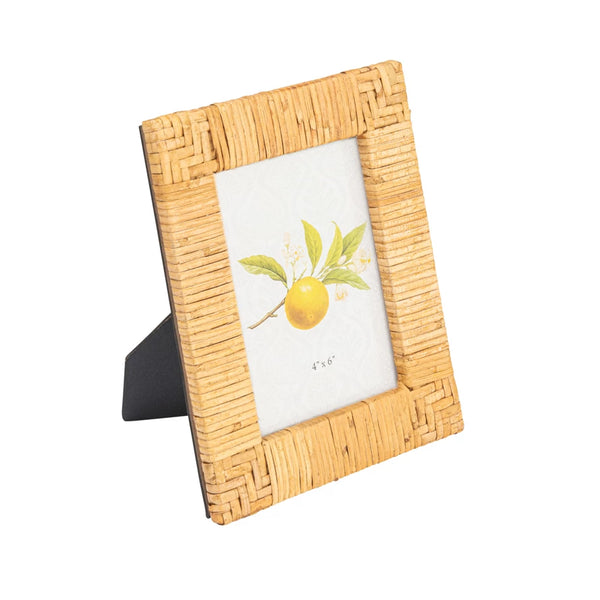 Hand-Woven Rattan Photo Frame