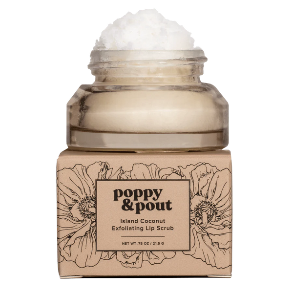 Poppy & Pout Lip Scrub, Island Coconut