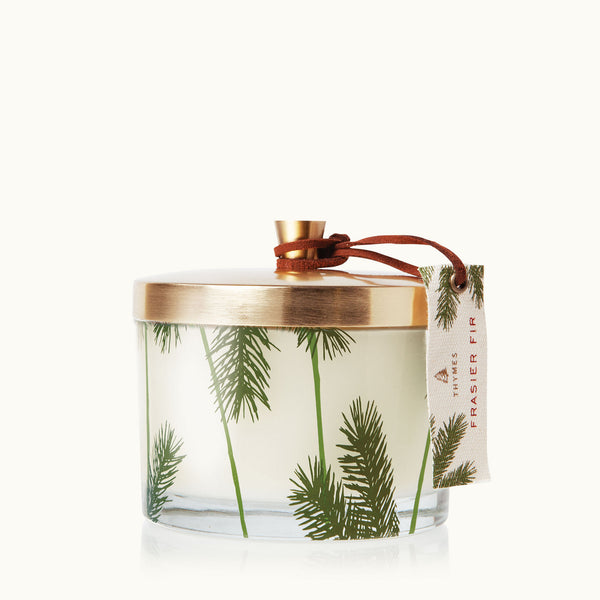 THYMES Frasier Fir Poured Candle, Pine Needle 3-Wick